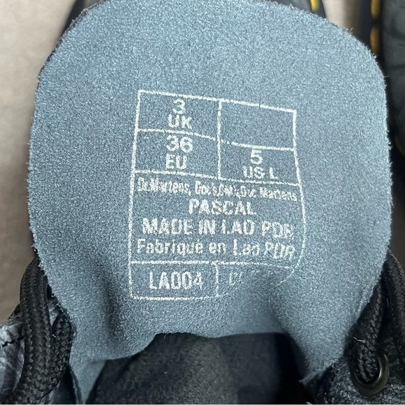 NEW Dr Martens Marble Suede Pascal 1460 Combat Lace Up Boots-Womens 5-Gray/Black - Picture 9 of 12